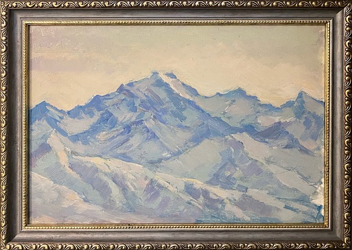 Картина "Зимние горы" Ш.А. Якубов. 1970-е гг.