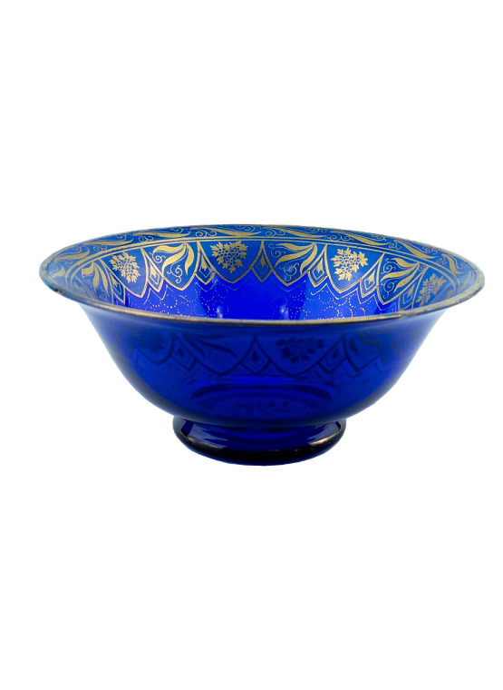 Ваза (сине-голубая) с золотым рисунком