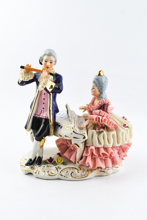 Статуэтка "Дама за роялем и флейтист"