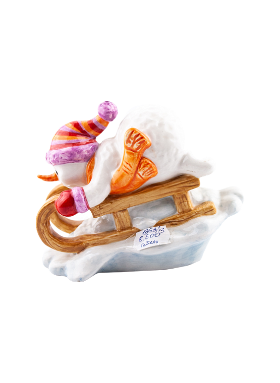 Статуэтка Снеговик на санях