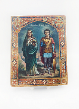 Икона "Мария Магдалена и Георгий победоносец"