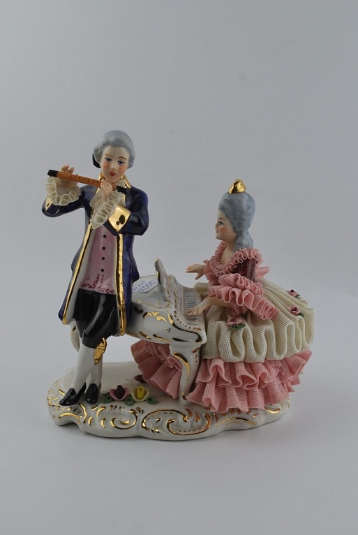 Статуэтка "Дама за роялем и флейтист"