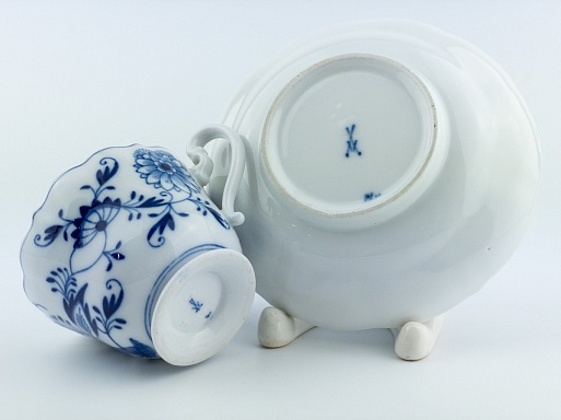 Кофейная пара "Синий лук", Мейсен (Meissen)