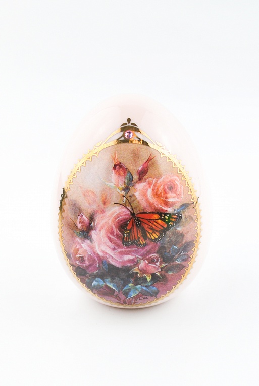 Яйцо декоративное Porcelain Egg Rose by Lena Liu